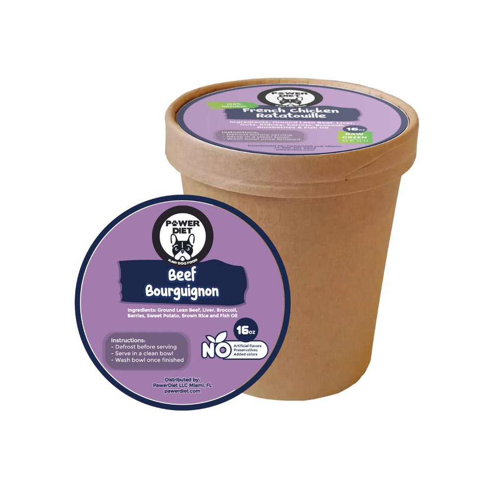Beef bourguignon raw canine meal 100 % natural