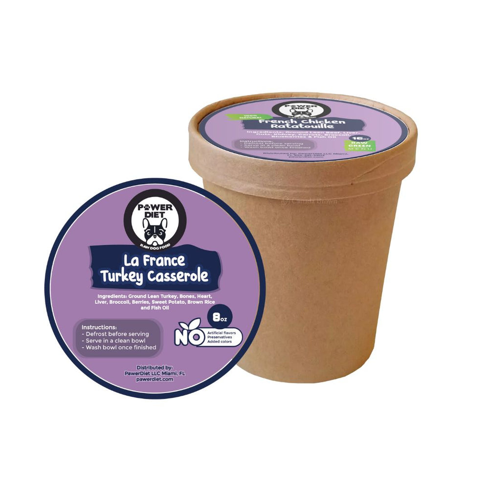 La France Turkey Casserole canine Meal, 100% natural no preservatives