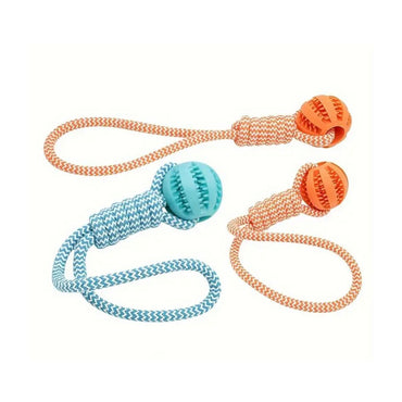 Pet Chew Toy Cotton Rope with Food Ball Molar Teeth Cleaning Pawer Gear