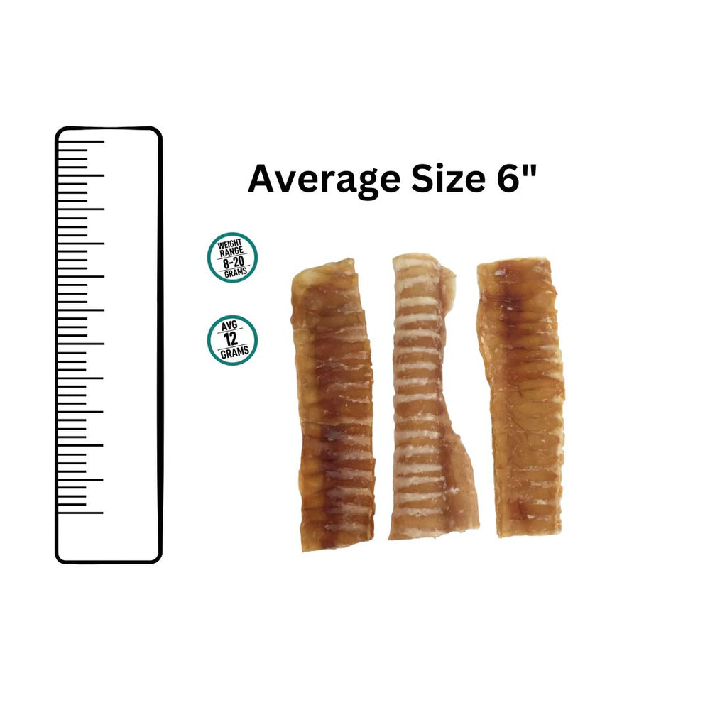 Trachea Flats are 100% Beef treats for dogs of all breeds and sizes.