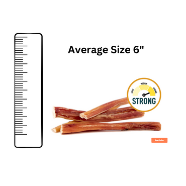 Bully Stick 6" odor free Pawerdiet 100% Beef treats for dogs