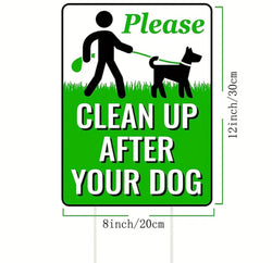 2 pcs, No Poop Sign for Lawns - Clean Up After Your Dog Yard Signs